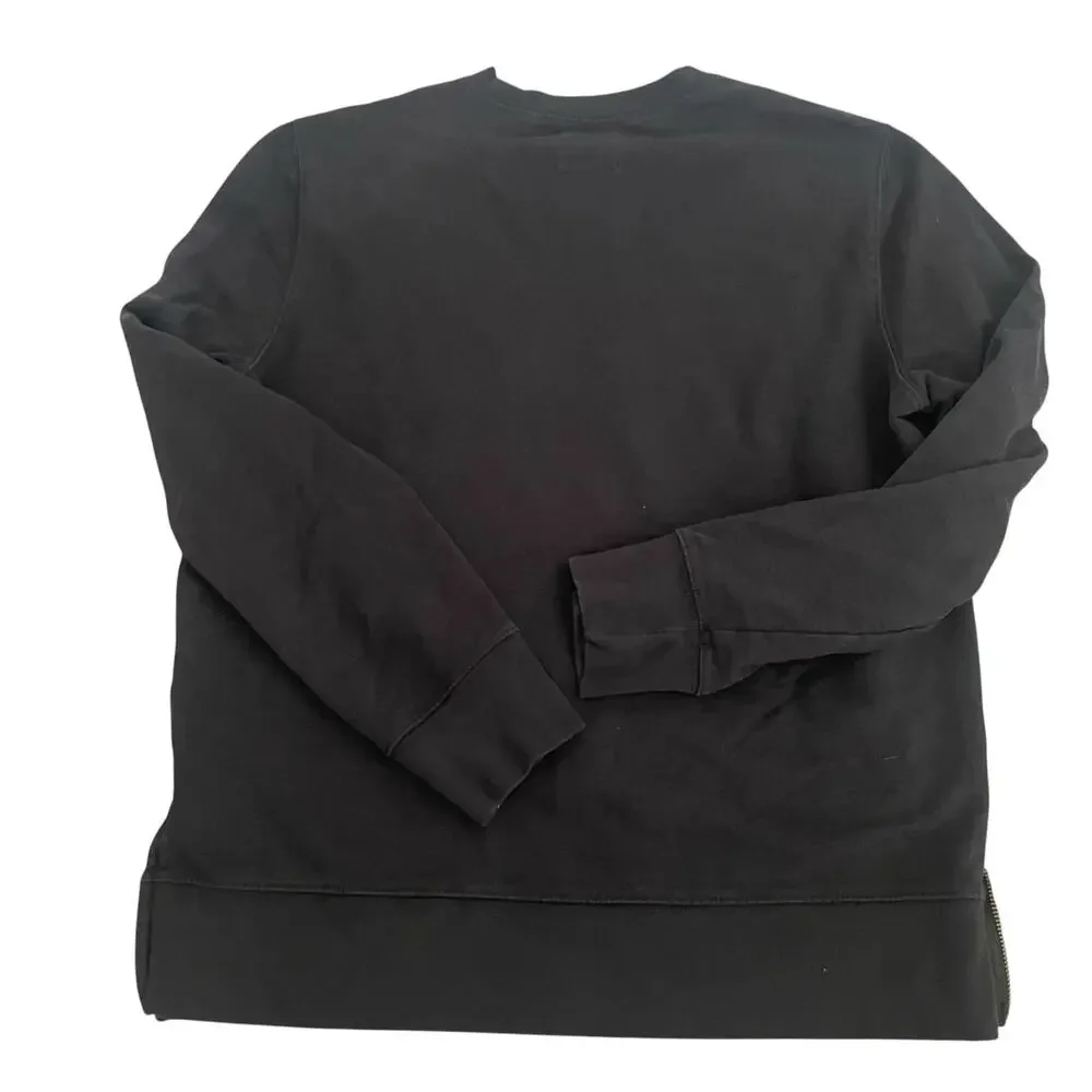 GAP Men’s Crewneck Sweatshirt with side zipper detail Size XL 100 cotton BLACK